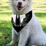 Black And White Spartan Helmet Print Over The Collar Dog Bandana