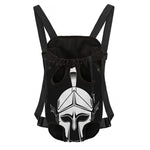 Black And White Spartan Helmet Print Pet Carrier Backpack