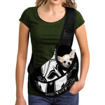 Black And White Spartan Helmet Print Pet Sling Carrier