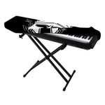 Black And White Spartan Helmet Print Piano Keyboard Cover