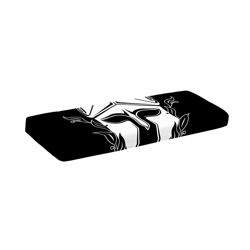 Black And White Spartan Helmet Print Piano Keyboard Cover