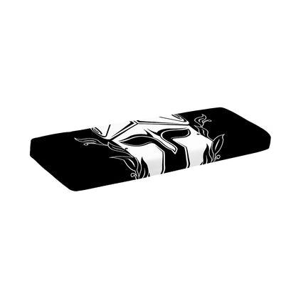 Black And White Spartan Helmet Print Piano Keyboard Cover