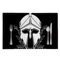 Black And White Spartan Helmet Print Placemat