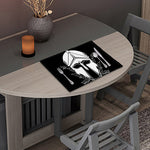Black And White Spartan Helmet Print Placemat