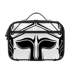 Black And White Spartan Helmet Print Portable Lunch Bag