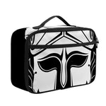 Black And White Spartan Helmet Print Portable Lunch Bag