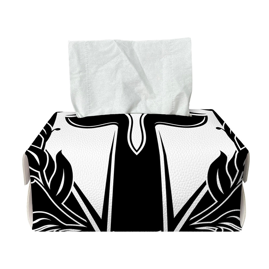 Black And White Spartan Helmet Print Rectangle Tissue Box Cover
