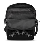 Black And White Spartan Helmet Print Rectangular Crossbody Bag