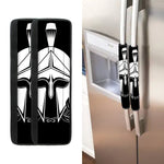 Black And White Spartan Helmet Print Refrigerator Handle Covers