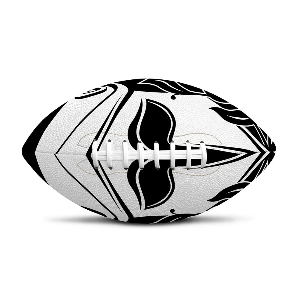 Black And White Spartan Helmet Print Rugby Ball