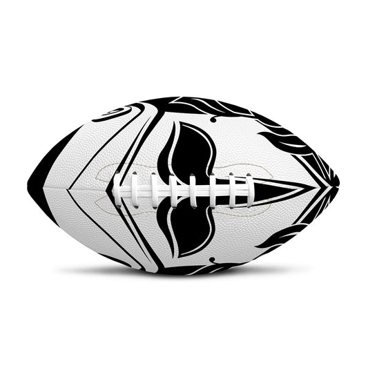 Black And White Spartan Helmet Print Rugby Ball