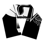 Black And White Spartan Helmet Print Scarf