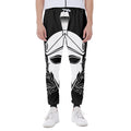 Black And White Spartan Helmet Print Joggers
