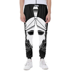 Black And White Spartan Helmet Print Scuba Joggers