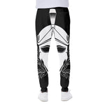 Black And White Spartan Helmet Print Scuba Joggers