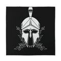 Black And White Spartan Helmet Print Silk Bandana