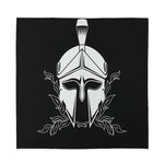 Black And White Spartan Helmet Print Silk Bandana