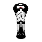 Black And White Spartan Helmet Print Single Neoprene Wine Tote