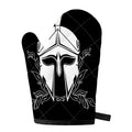 Black And White Spartan Helmet Print Single Oven Mitt