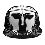 Black And White Spartan Helmet Print Snapback Cap
