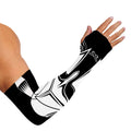 Black And White Spartan Helmet Print Sun Protection Arm Sleeves