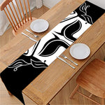 Black And White Spartan Helmet Print Table Runner