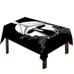 Black And White Spartan Helmet Print Tablecloth