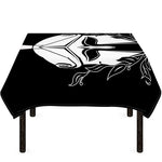 Black And White Spartan Helmet Print Tablecloth