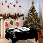 Black And White Spartan Helmet Print Tablecloth