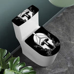 Black And White Spartan Helmet Print Toilet Lid And Tank Cover Set