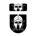 Black And White Spartan Helmet Print Toilet Lid And Tank Cover Set