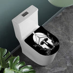 Black And White Spartan Helmet Print Toilet Lid Cover