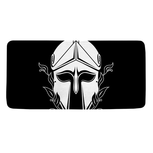 Black And White Spartan Helmet Print Towel