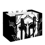 Black And White Spartan Helmet Print Utility Tote Bag