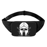 Black And White Spartan Helmet Print Waist Bag