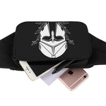 Black And White Spartan Helmet Print Waist Bag