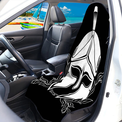 Black And White Spartan Helmet Print Waterproof Car Seat Cover