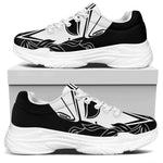 Black And White Spartan Helmet Print White Chunky Shoes