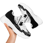 Black And White Spartan Helmet Print White Chunky Shoes