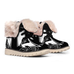 Black And White Spartan Helmet Print Winter Boots
