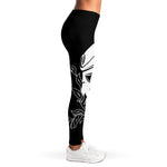 Black And White Spartan Helmet Print Women's Leggings