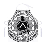 Black And White Spartan Warrior Print Adjustable Apron