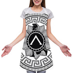 Black And White Spartan Warrior Print Adjustable Apron