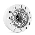 Black And White Spartan Warrior Print Alarm Clock