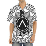 Black And White Spartan Warrior Print Aloha Shirt