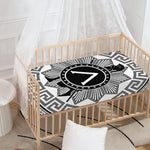 Black And White Spartan Warrior Print Baby Crib Sheet