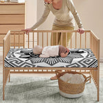 Black And White Spartan Warrior Print Baby Crib Sheet