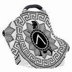 Black And White Spartan Warrior Print Baby Seat Cover