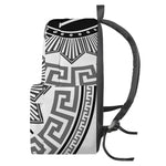 Black And White Spartan Warrior Print Backpack