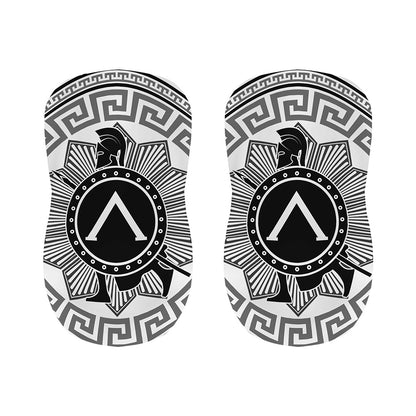 Black And White Spartan Warrior Print Bar Stool Covers